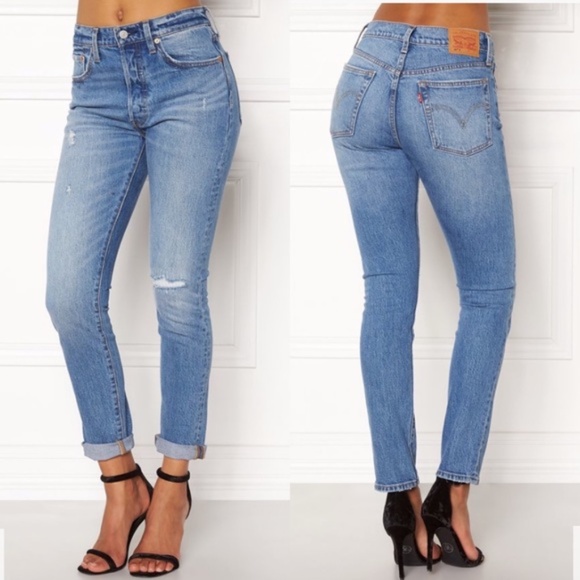 levi's 501 distressed skinny jeans